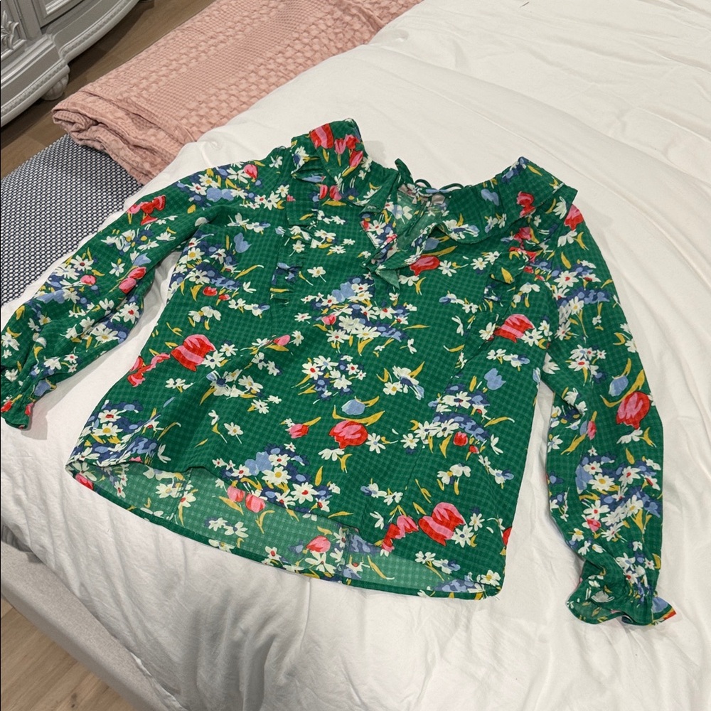 LOFT Green Floral Top